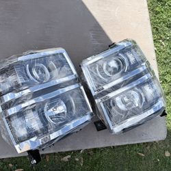 Silverado Black Projector Clear Corner Headlights Factory Style