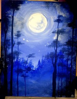 Painting- Midnight Forest