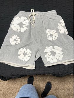 Denim Tear Shorts Grey/White Medium