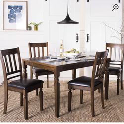 Wooden Dining Room Table With 4 Chairs 