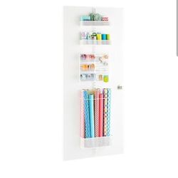 Container Store Over the Door Storage Solution for gift wrapping 