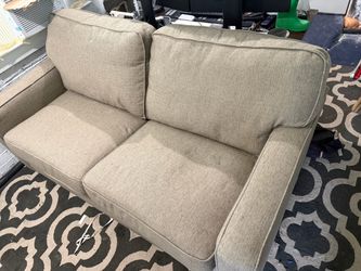 Beige Fabric Loveseat Sofa