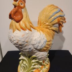 Vintage Hand Painted Ceramic Chicken From Puerto Rico