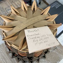 Vintage Hand Stitched 1937 Basket 