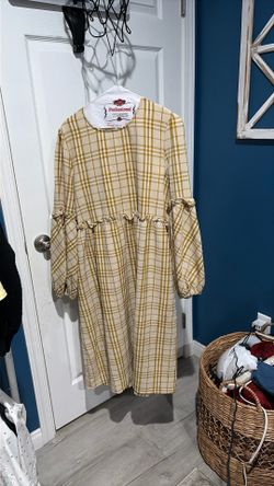 Orange creek plaid dress size medium