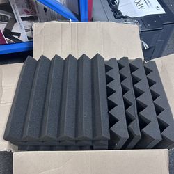 GUERRI 10 Pack Sound Proof Foam Panels for Walls 2" x 12" x 12" Wedges Acoustic Panels Sound Absorbing High Density Fire Resistant Acoustic Foam Sound