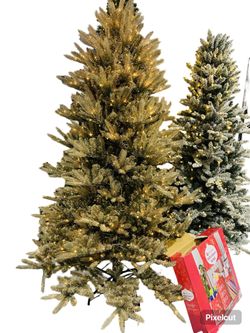 Pre-lit Glittery Bristle Christmas Tree