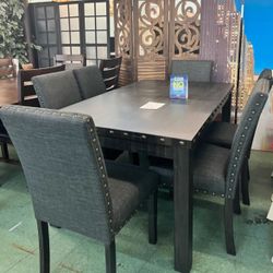 🔥Hot Deal🔥Brand New 7pc Dining Set: Table With Six Chairs $799, Finance Available, Delivery Available 