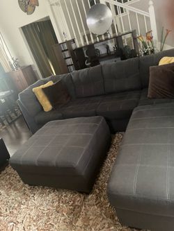 Grey sofa sectional with chaise