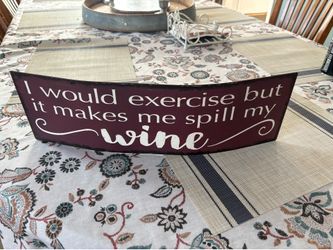 Whimsical Tin Wine Sign