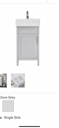 Home Decorators Collection Arvesen 18 in. W x 12 in. D Vanity in Dove Grey with Ceramic Vanity Top in White with White Sink