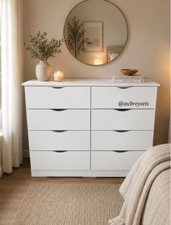 White 8 drawer dresser