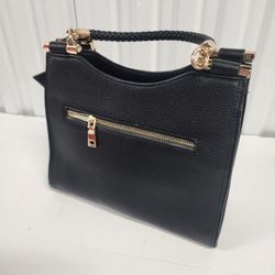 Miztique Satchel Purse Black Striped Interior