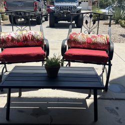 Patio Furniture Set, Large Wide Back Chairs Brand New Cushions 