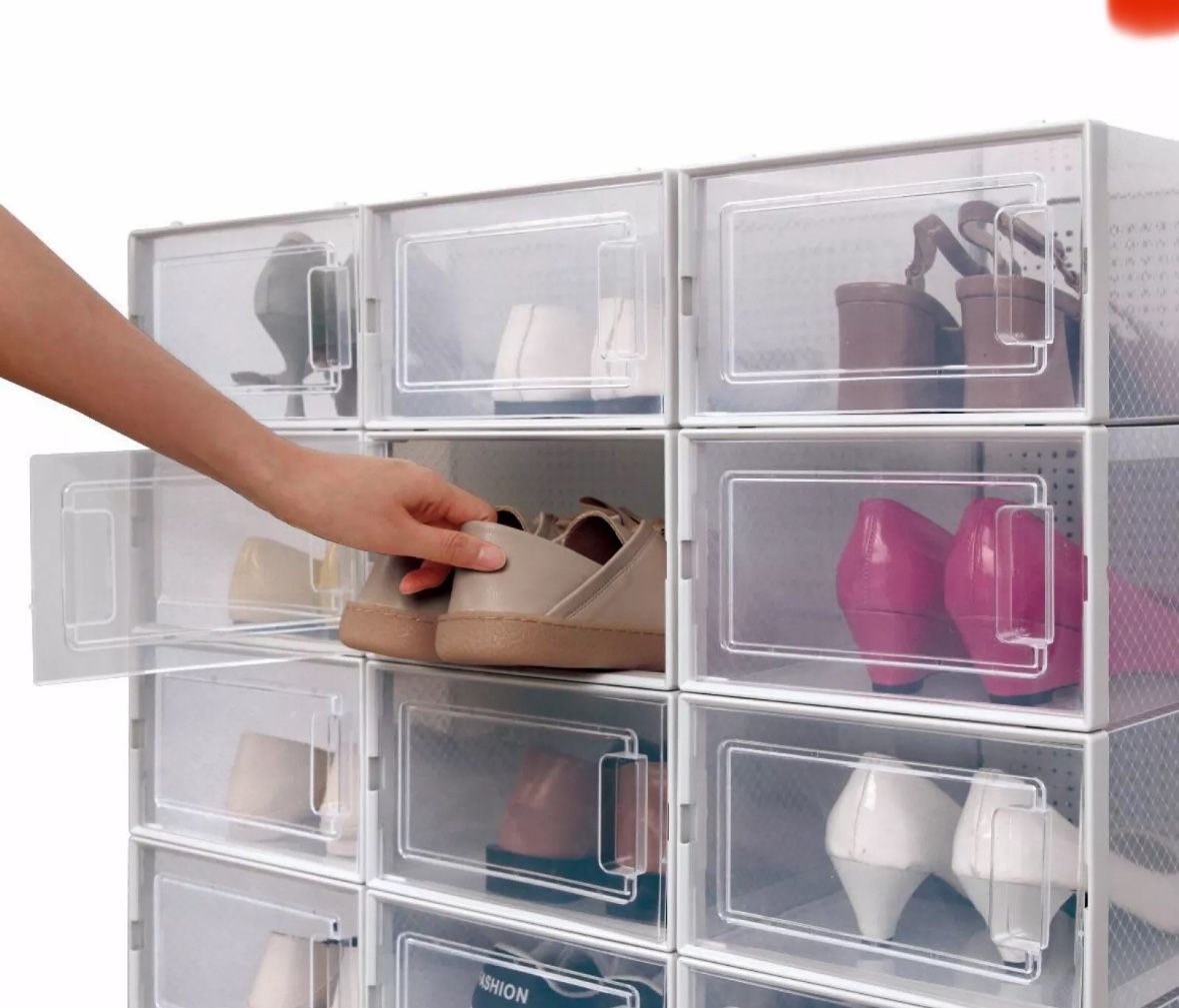 Shoe Organizer Storage Boxes for Closet 12Packs Stackable Sneaker Case Container