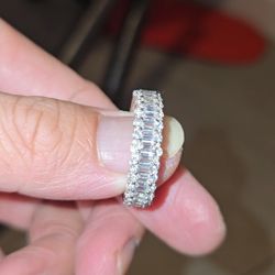 Moissanite Ring With Sterling Silver Size 10