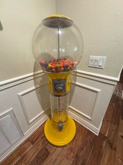 Large Standing Gumball Machine Yellow