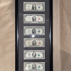 Framed Real Bills Coins Artwork Gold Silver Collectibles
