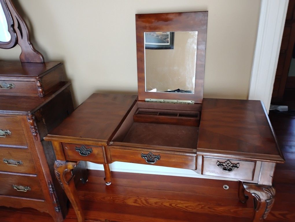 Antique Vanity With Matching Stool