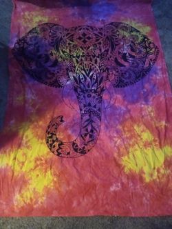 Elephant Tye Dye Tapestry 