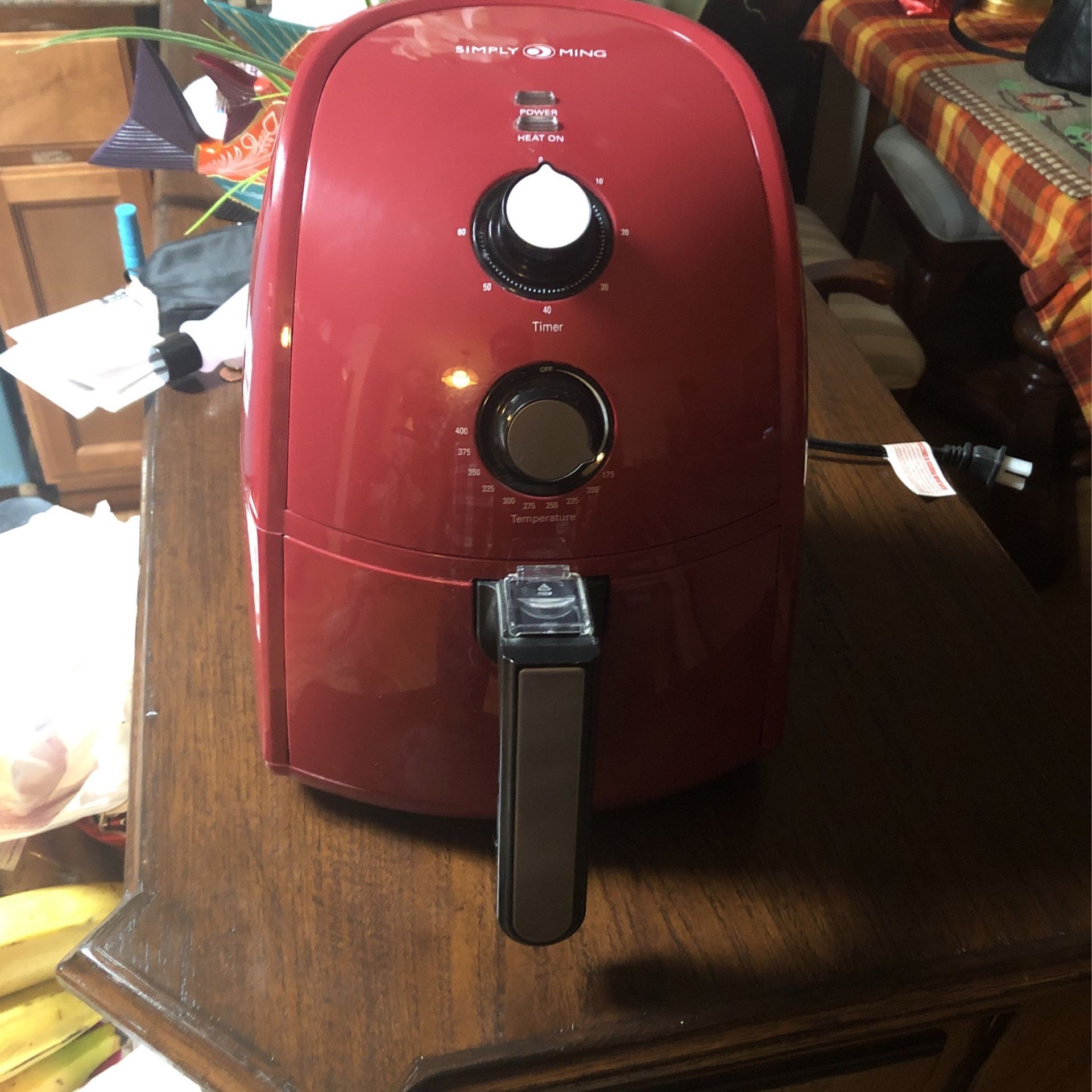 Simply Ming The Healthy Fry Ceramic Nonstick 1500-Watt Air Fryer ~ Red New Without Box