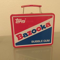 BAZOOKA Bubble Gum TOPPS Baseball Cards Metal Tin LUNCH BOX Collectible
