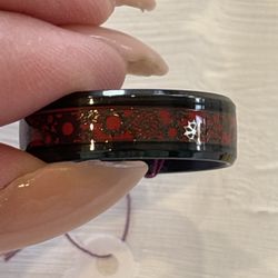 Ring Size 13 And 11 Black And Red Gears Steampunk Clock Parts  Tool Parts Etc