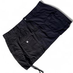 Black Cargo Mini Skirt