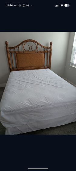 Excellent condition queen bedframe mattress and box spring
