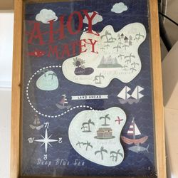 Wood Framed With Glass Nautical Wall Decor