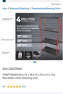 Craftsman metal shelf