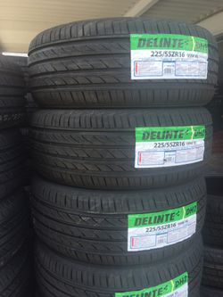225/55R16 delinte $319 all 4 installed balanced