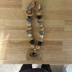 Wooden Elephant Stroller Chain With Bell