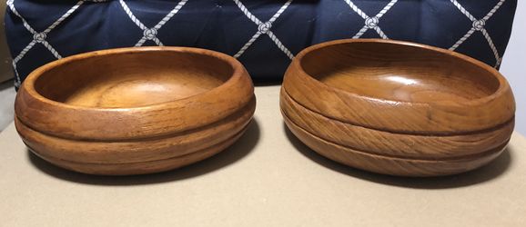 Vintage Wood Genuine Teak Bowls (Set of 2) Made in Thailand
