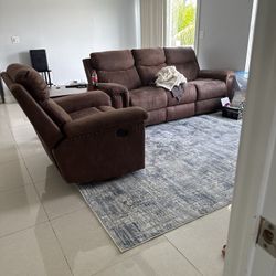Leather Sofa And Recliner