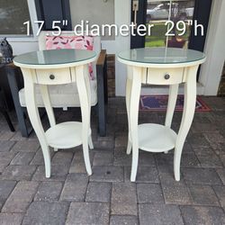 $45 each 29" tall farmhouse white side table nightstand accent table olant pedestal stand