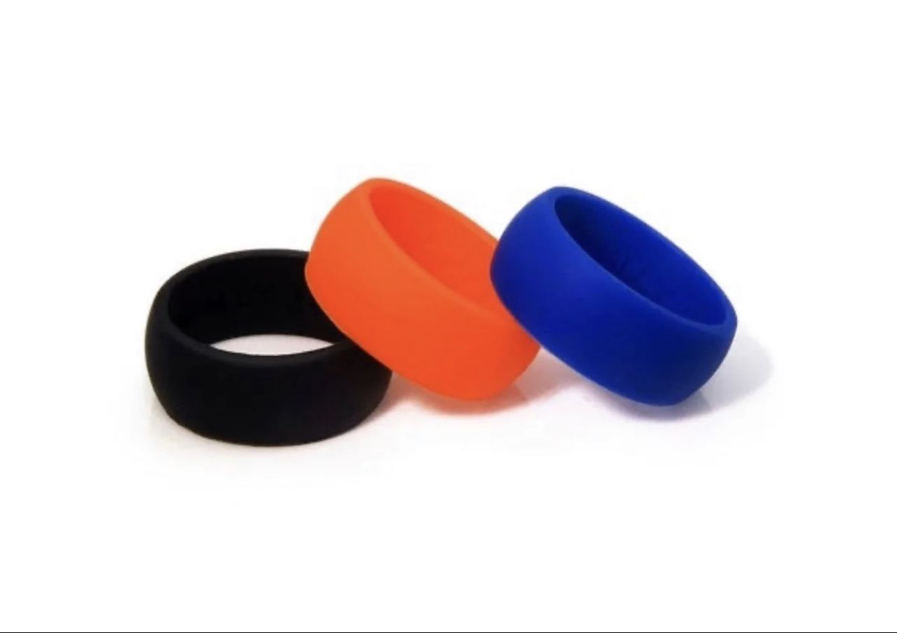 Silicone Wedding Bans For Men 3 Colors Included