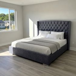 Bed Frame Grey New