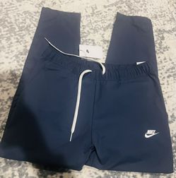 Nike Club Men's Woven Tapered Leg Pants (DX0623-410, Midnight Navy/White)