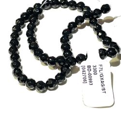 Faceted Onyx Beads 13” Strand
