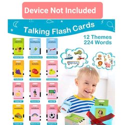 Talking Flash Card Deck Preschool Words Learning Cards ONLY- DEVICE NOT INCLUDED. This item is a set of Happy World Children's Preschool Cards designe
