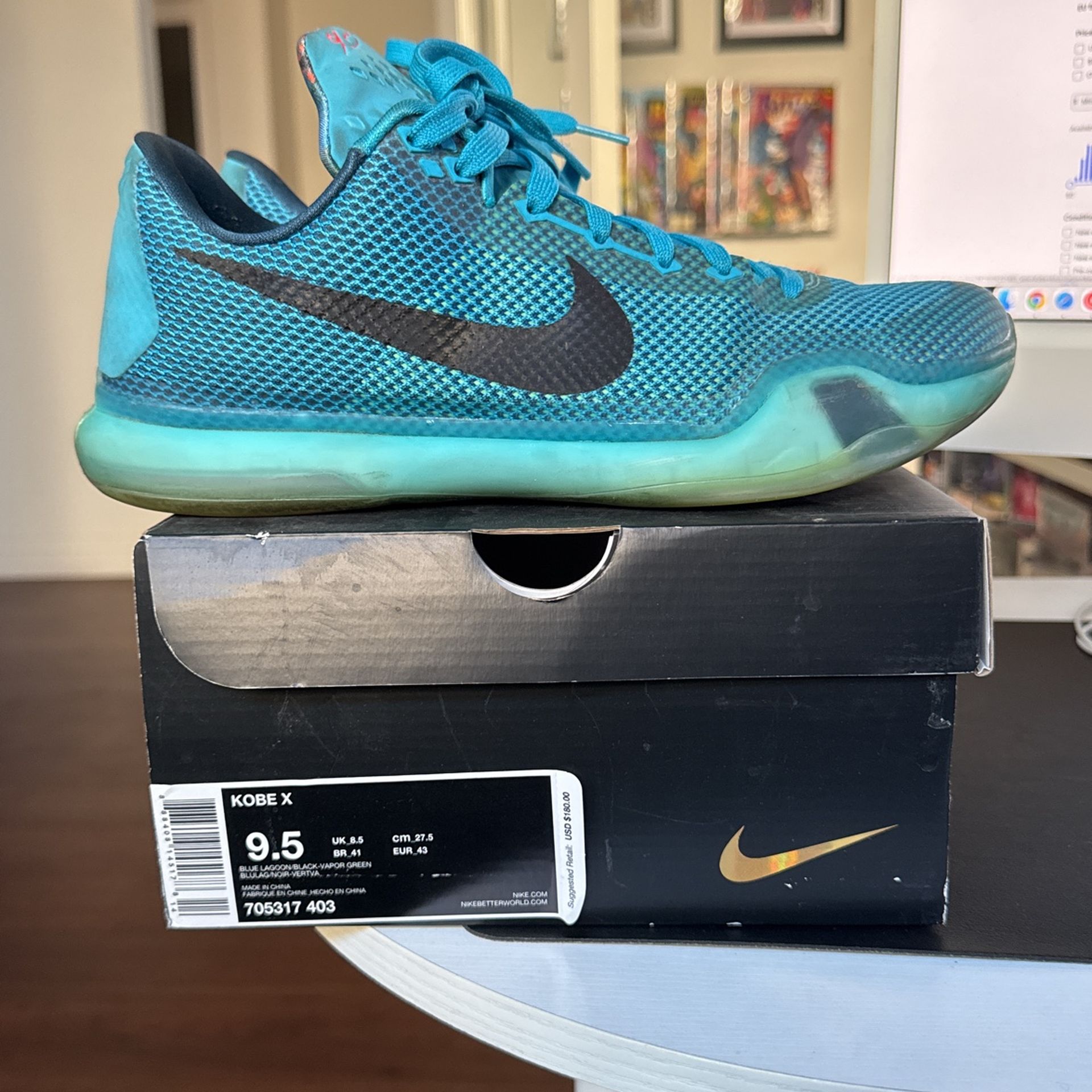 Nike Kobe 10 5AM Flight Blue Lagoon Size
