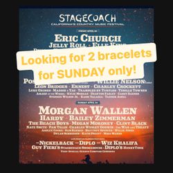 Looking To Purchase Two Wristbands For Sunday 