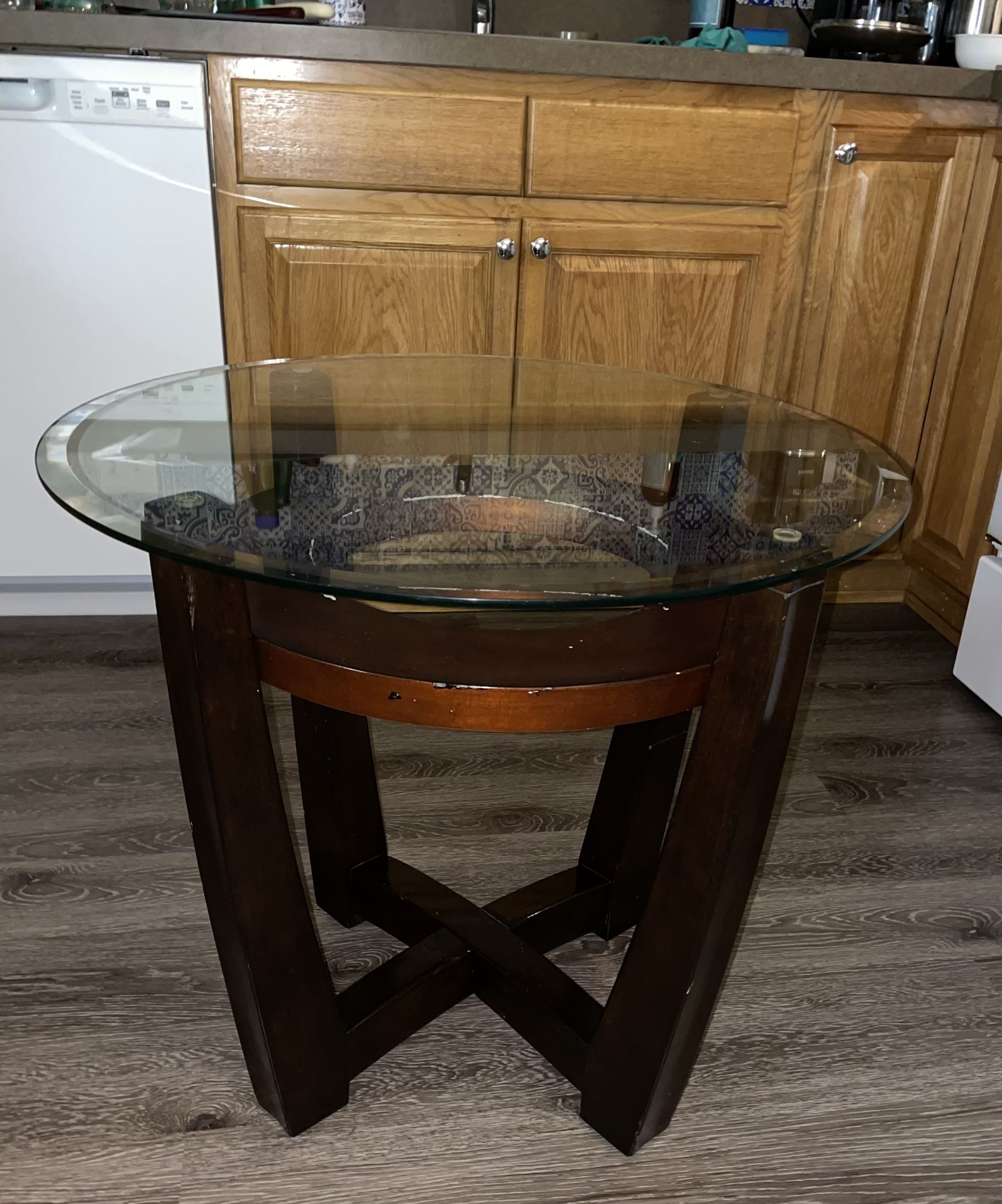 Round Glass Side - End Table