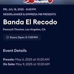Banda El Recodo tickets 