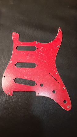 Red Pearloid 3 ply Pickguard for Stratocaster replacement