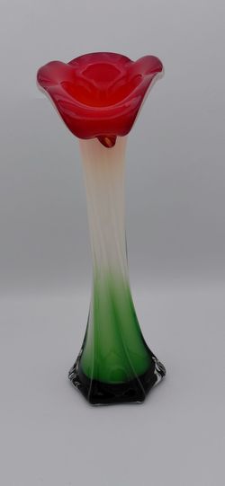 Vintage Calla Lily Jack In The Pulpit Glass Vase
