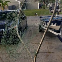 Fishing net on a pole