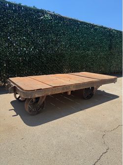 Vintage Industrial Warehouse Cart / Display Table