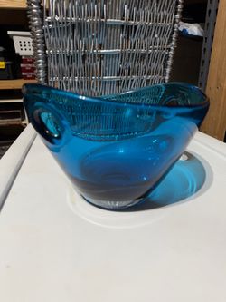Kosta Boda ? Hand Blown Blue Glass Art Piece